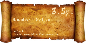Baumhakl Szilas névjegykártya